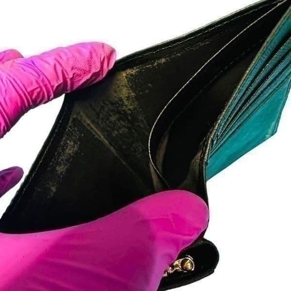 YSL YVES SAINT LAURENT Dark Brown Goldtone Saffiano Leather Kisslock Wallet Bag - Thumbnail 9