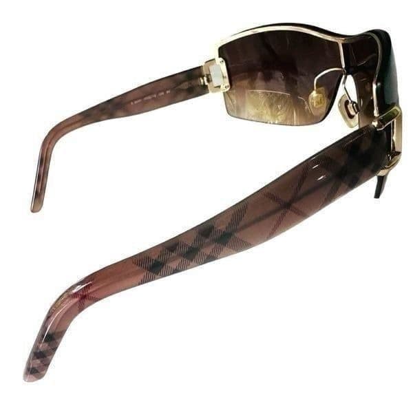 BURBERRY Shield Sunglasses B3043 Plaid Designer Luxury Sunglasses Serial Number - Thumbnail 3