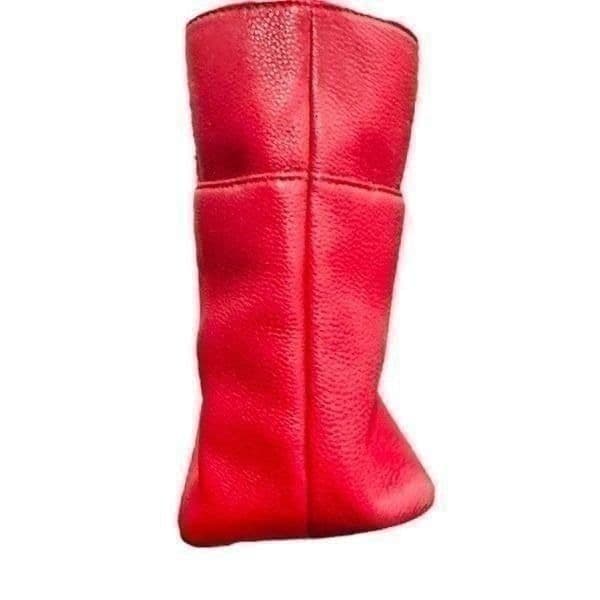 NWOT Michael Kors Bedford Red Pocket Tote Pebble Leather Purse Shopper Bag - Thumbnail 3