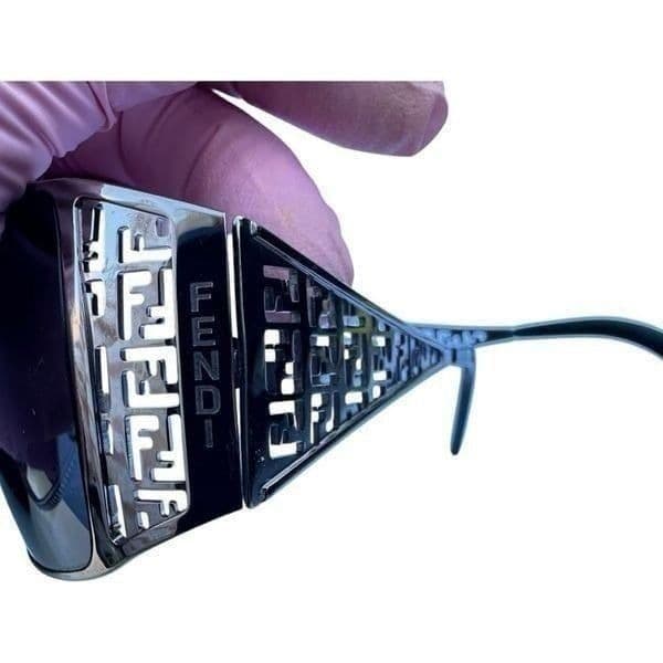 FENDI 5065 c.501/8G LARGE Sunglasses Black Silver Monogram Logo Designer Luxury - Thumbnail 8