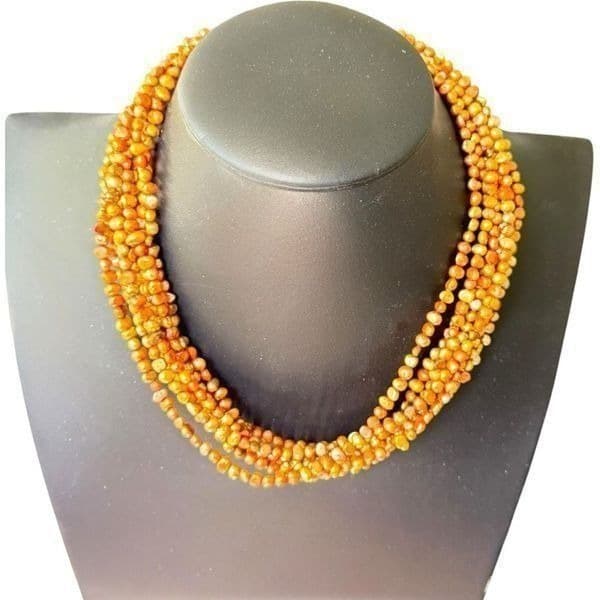 SILPADA STERLING SILVER Designer 925 Gold & Copper Freshwater Pearls 8 Multi-Str - Thumbnail 4