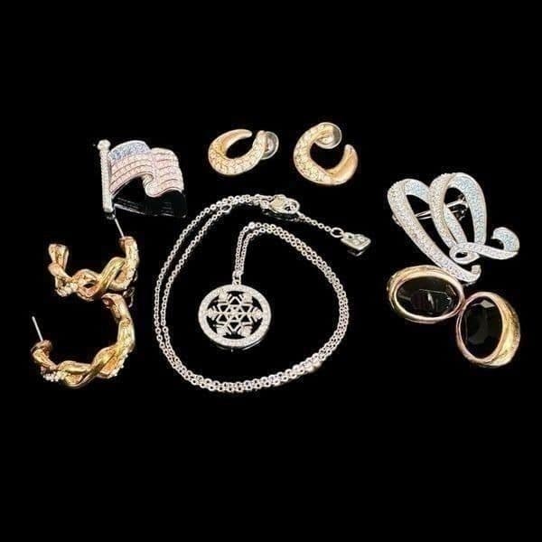 SWAROVSKI CRYSTAL Jewelry Lot Bundle of 6 Signed Swarovski Crystal Pieces Americ - Image 1