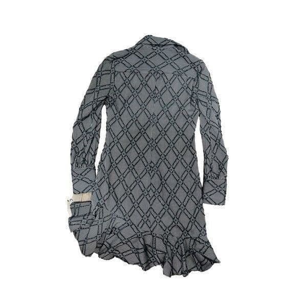 DEREK LAM 10 CROSBY Textured Ruffled Long Sleeve Asymmetrical Shirt Dress Size 4 - Thumbnail 3