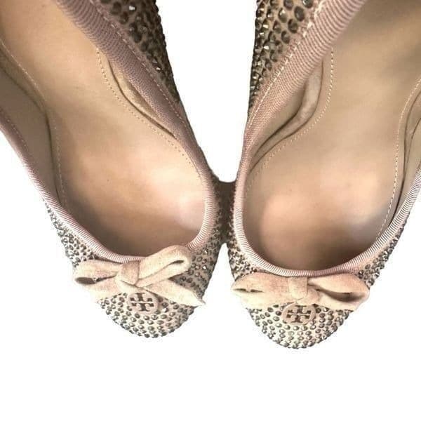 TORY BURCH Phoenix 100mm Pump SoHo Lux Suede Leather Rhinestone Stiletto Shoes D - Thumbnail 7