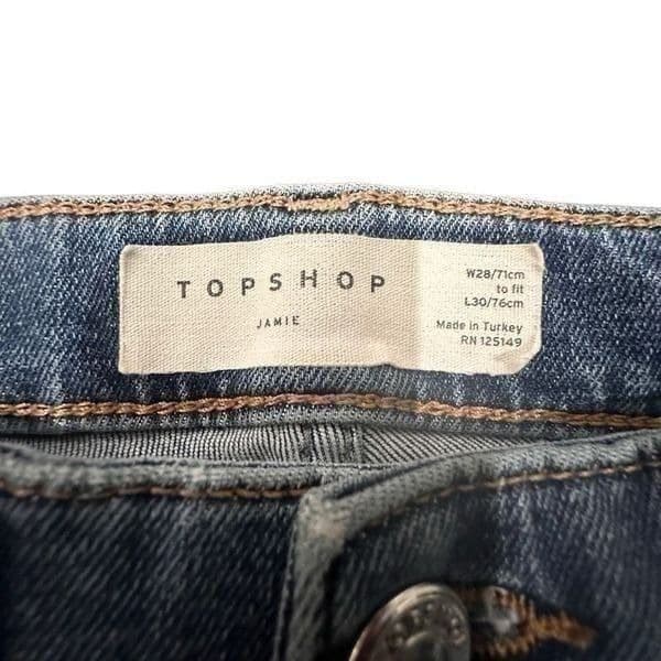 TOPSHOP 2 Pair High Waist Jeans Pants Lot Pink Wide Leg Cropped Trousers Denim J - Thumbnail 6