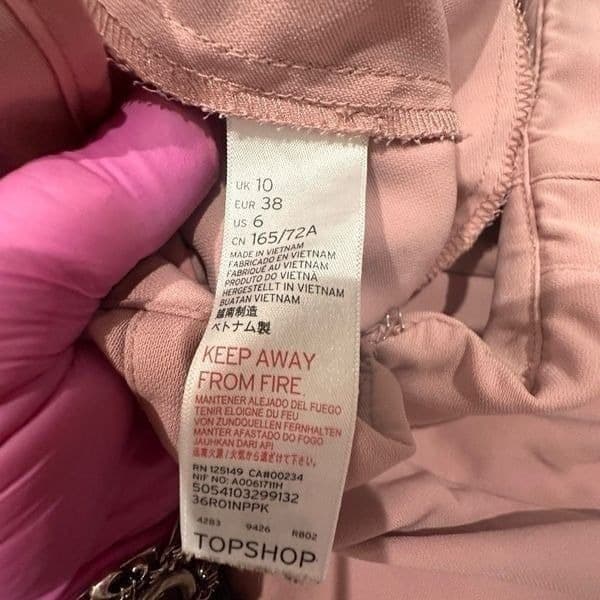 TOPSHOP 2 Pair High Waist Jeans Pants Lot Pink Wide Leg Cropped Trousers Denim J - Thumbnail 7