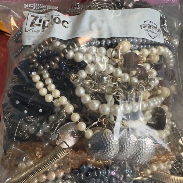 Bulk Necklaces Jewelry Lot Gallon Bag Mostly Necklaces Vintage Modern Costume Je - Image 1