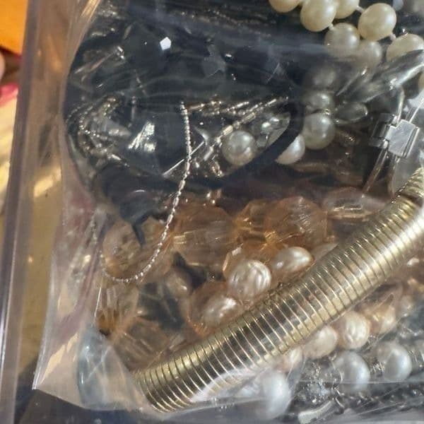 Bulk Necklaces Jewelry Lot Gallon Bag Mostly Necklaces Vintage Modern Costume Je - Thumbnail 12