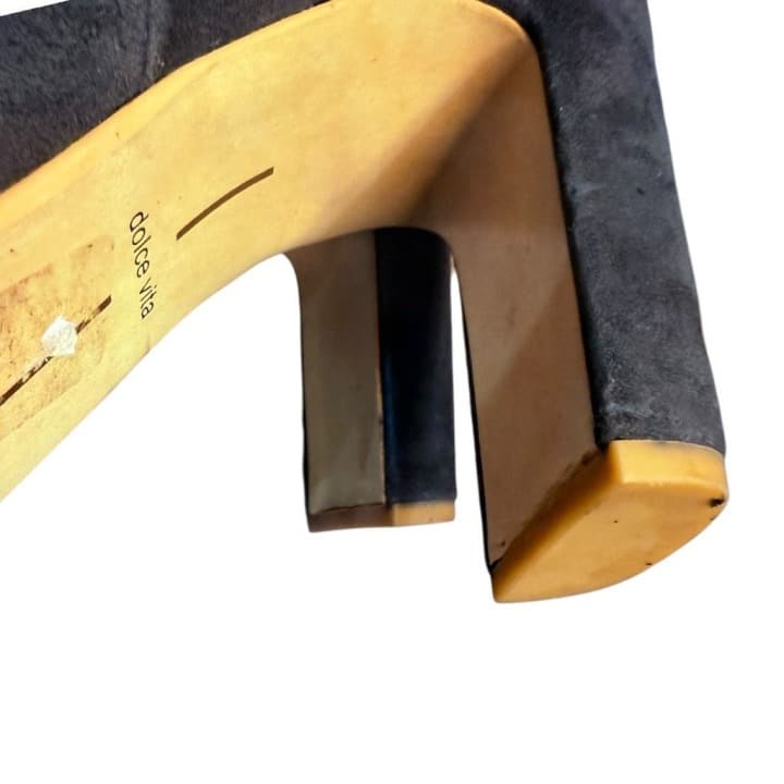 DOLCE VITA Boots Dolce Vita Gray Grey Mid Calf High Heel Ankle Boots Booties Lea - Thumbnail 6