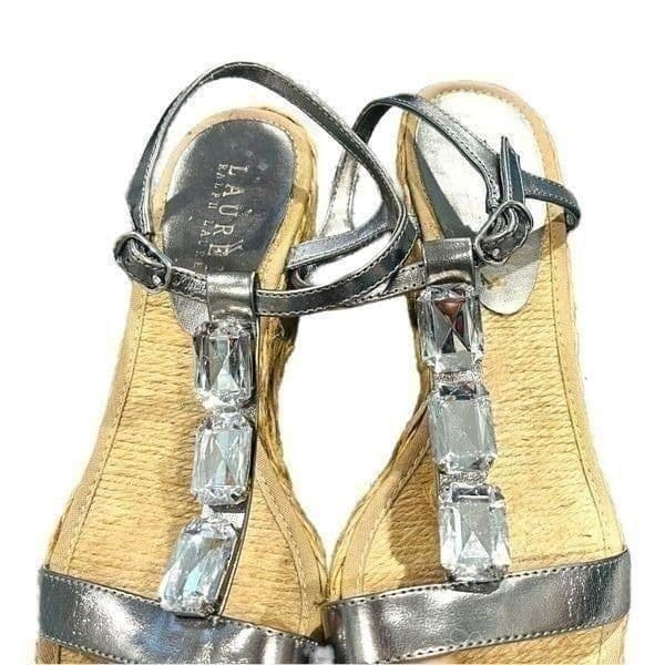 Lauren Ralph Lauren Corala Espadrille Rhinestone Wedge Sandals Size 7 - Thumbnail 7