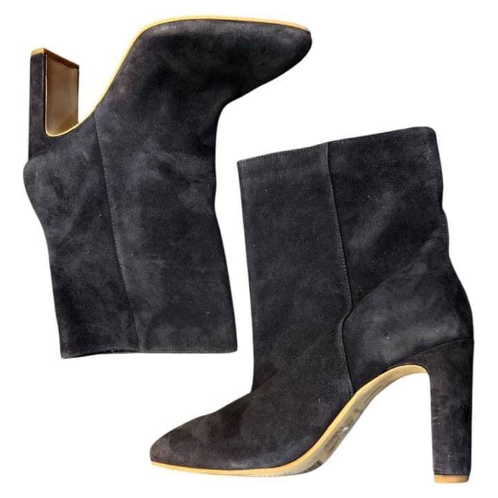DOLCE VITA Boots Dolce Vita Gray Grey Mid Calf High Heel Ankle Boots Booties Lea - Image 1