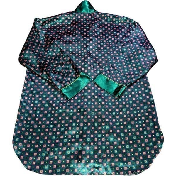 VICTORIA’S SECRET Vintage 1980s Gold Label Oversized Satin Pajama Shirt Dress Vi - Thumbnail 6