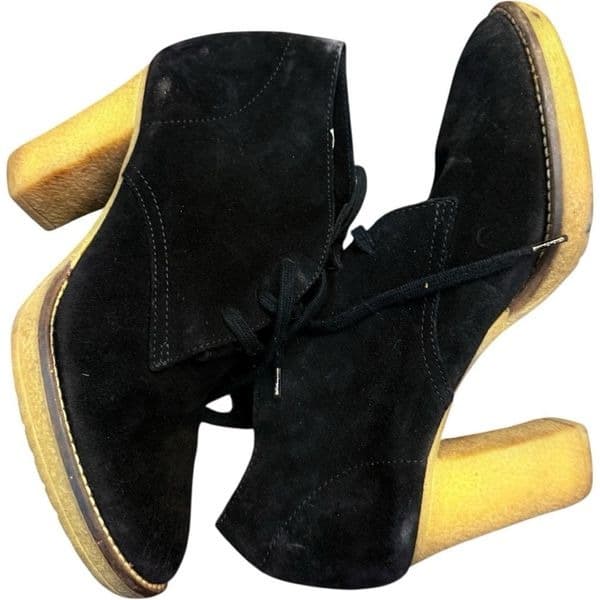 J CREW Boots JCrew Macalister Leather Suede High Heel Ankle Booties Contrast Sti - Thumbnail 2