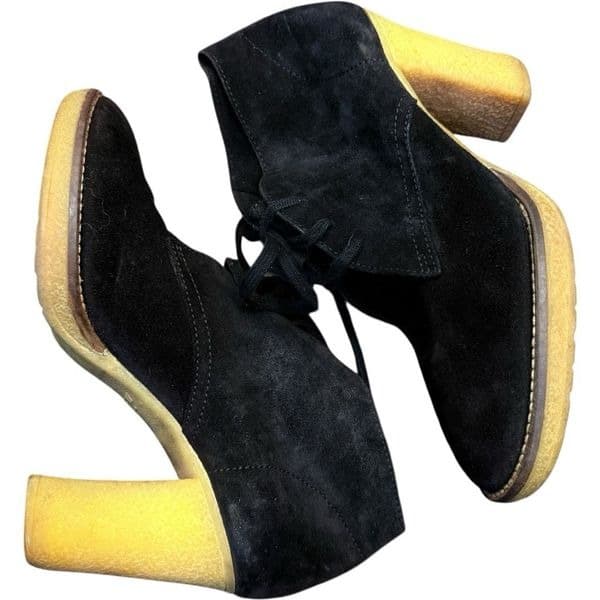 J CREW Boots JCrew Macalister Leather Suede High Heel Ankle Booties Contrast Sti - Image 1