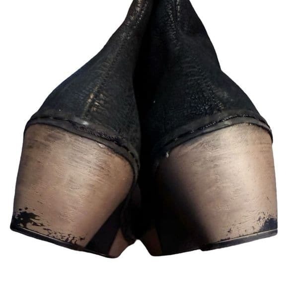 NAOT Boots NAOT Almeria Black Crackle Leather Ankle Boots Booties Shoes Size 7-7 - Thumbnail 4