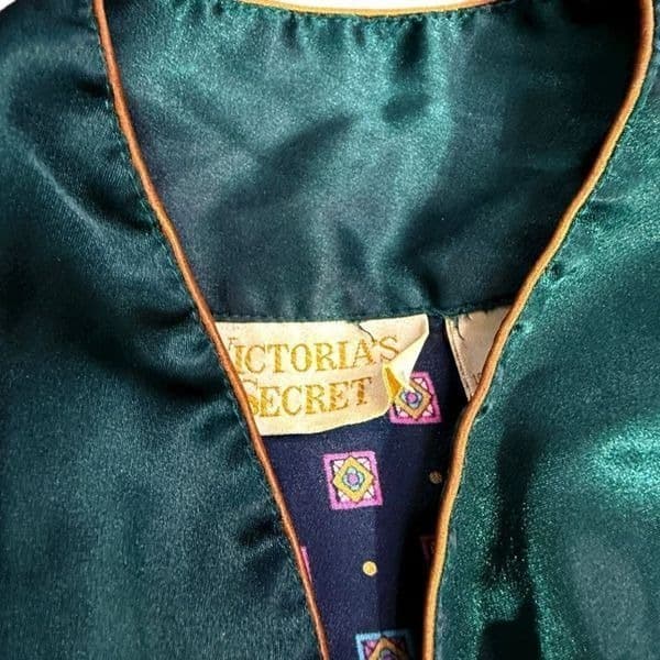 VICTORIA’S SECRET Vintage 1980s Gold Label Oversized Satin Pajama Shirt Dress Vi - Thumbnail 8