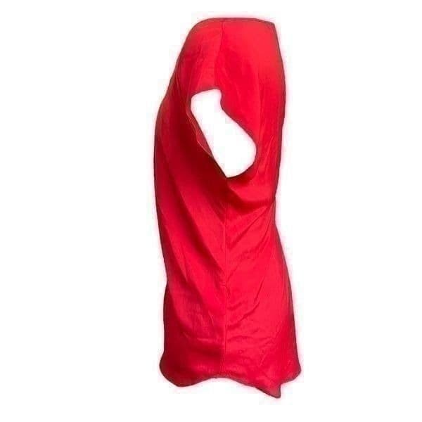 New York & Company Bright Red Short Sleeve Ladies Tee Top Shirt Size Medium - Thumbnail 2