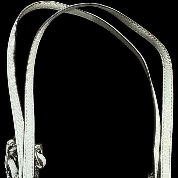 MICHAEL KORS MK Harper Light Doge Gray Grey Purse Bag Tote Shopper Chain Detail - Thumbnail 5