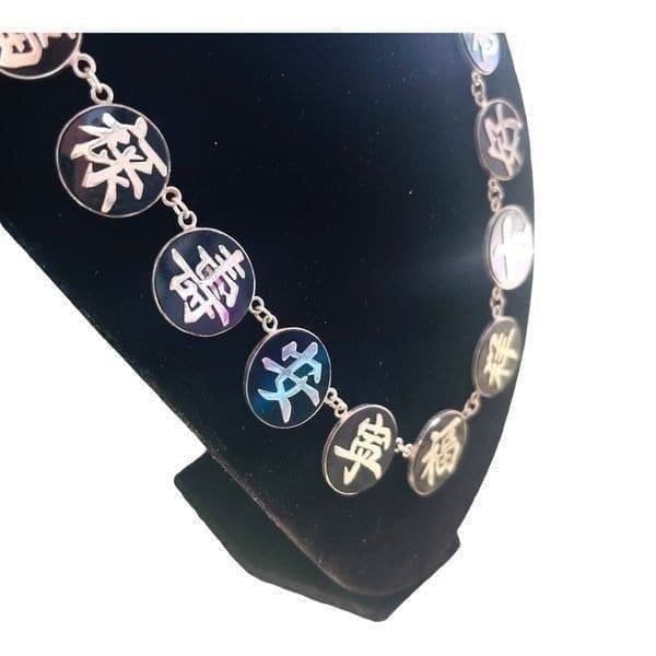 Vintage Signed Sterling Silver Asian Caricature Pendant Necklace - Thumbnail 11