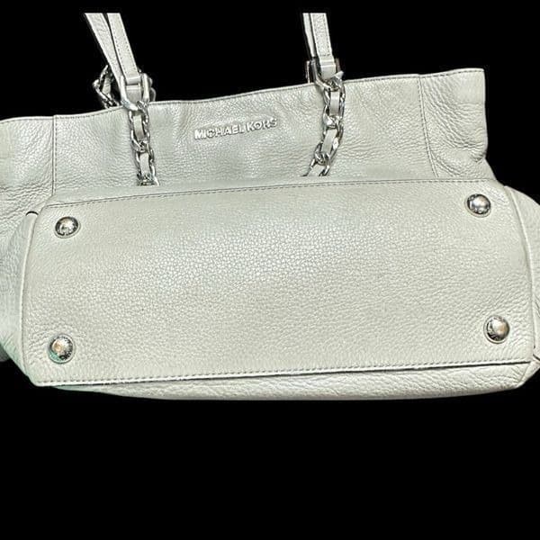 MICHAEL KORS MK Harper Light Doge Gray Grey Purse Bag Tote Shopper Chain Detail - Thumbnail 12