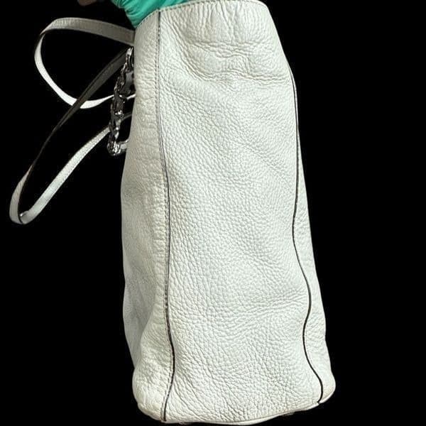 MICHAEL KORS MK Harper Light Doge Gray Grey Purse Bag Tote Shopper Chain Detail - Thumbnail 3