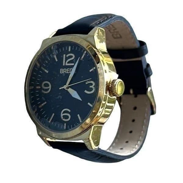 Breda Stephan Matte Brown Watch 8144a Leather Band 41mm NWOT - Thumbnail 6