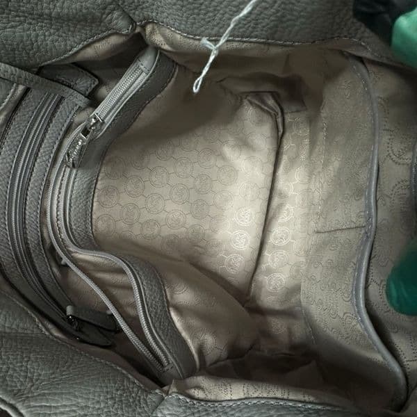 MICHAEL KORS MK Harper Light Doge Gray Grey Purse Bag Tote Shopper Chain Detail - Thumbnail 7