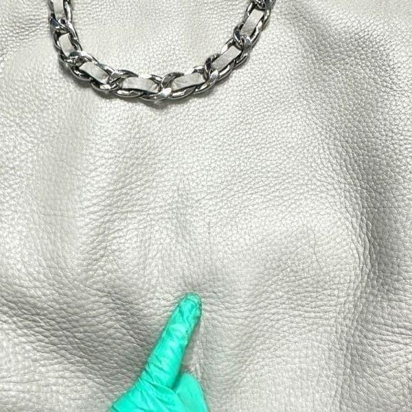 MICHAEL KORS MK Harper Light Doge Gray Grey Purse Bag Tote Shopper Chain Detail - Thumbnail 6