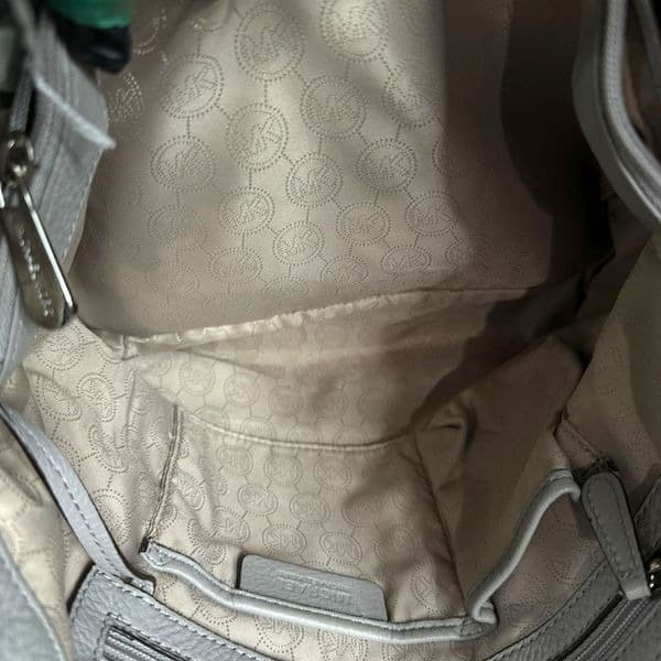 MICHAEL KORS MK Harper Light Doge Gray Grey Purse Bag Tote Shopper Chain Detail - Thumbnail 9