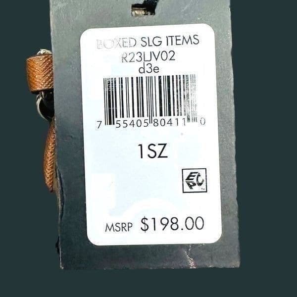 DKNY Womens Wristlet Bag Leather Signature Logo Brown Tan Boxed NWT - Thumbnail 2