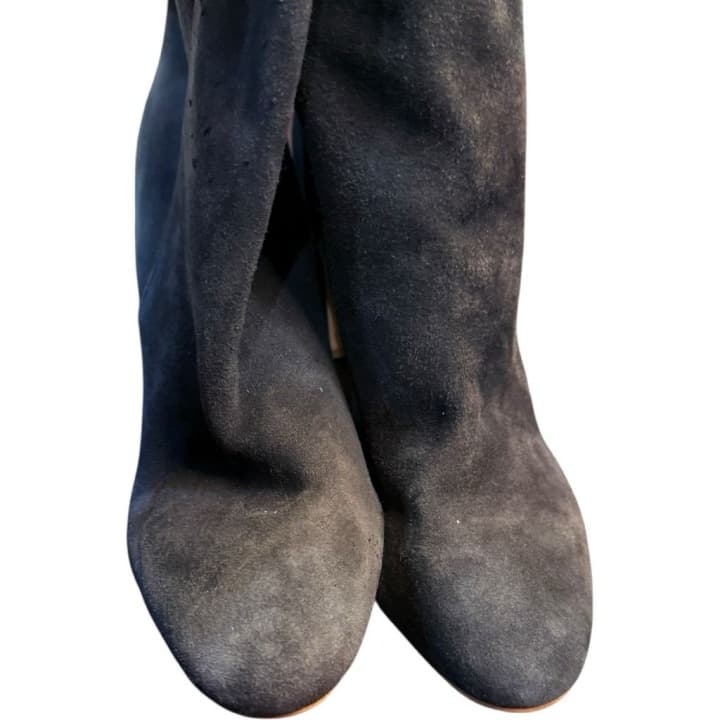 DOLCE VITA Boots Dolce Vita Gray Grey Mid Calf High Heel Ankle Boots Booties Lea - Thumbnail 2