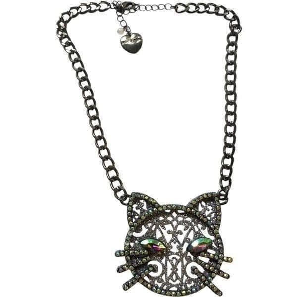 BETSY JOHNSON Jewelry Dark Magic Green Blue Eye Black Cat Rhinestone Glitter Spa - Thumbnail 2