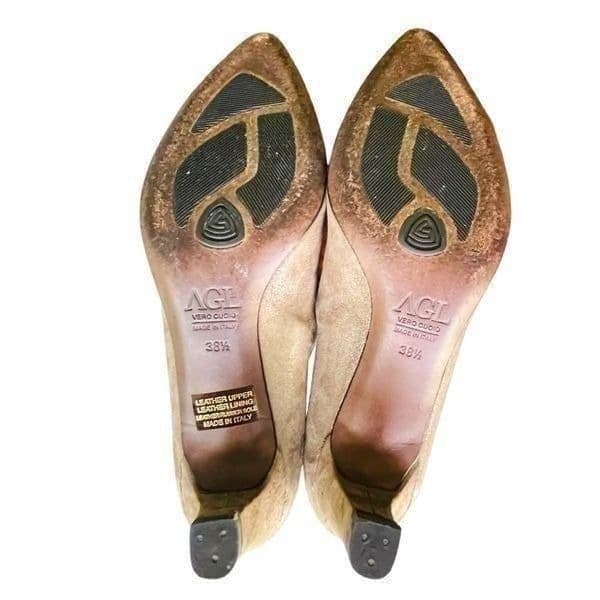EUC Attilio Giusti Leombruni AGL Suede Leather Pumps Heels Size 38 1/2 UK 8 US - Thumbnail 5