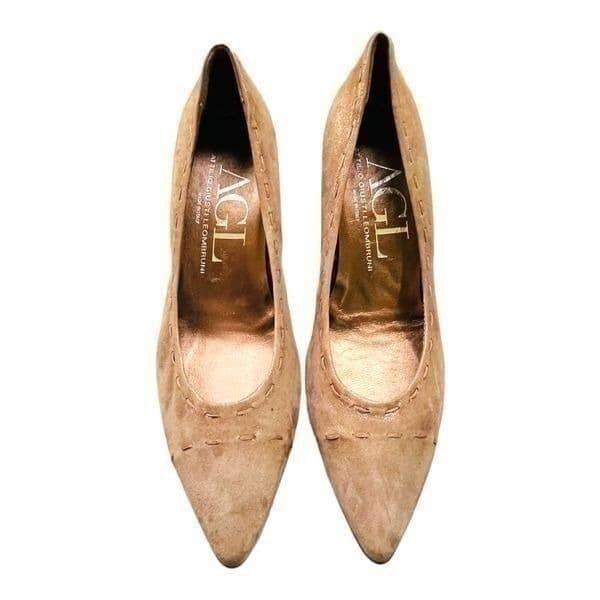 EUC Attilio Giusti Leombruni AGL Suede Leather Pumps Heels Size 38 1/2 UK 8 US - Thumbnail 9