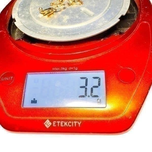 18K SOLID GOLD 3-D Butterfly Glitter Effect Necklace With Handmade Ornate Chain - Thumbnail 6