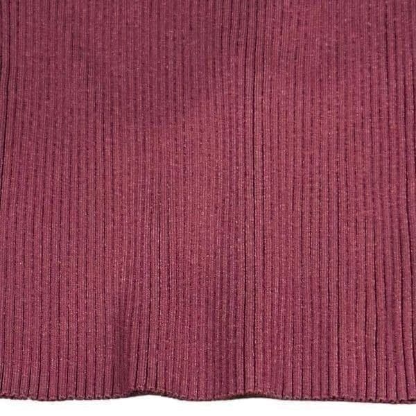 WORTH Carnelian Ribbed Jewel Neck Pulliver Burgundy Maroon Wine Red Long Sleeve - Thumbnail 3
