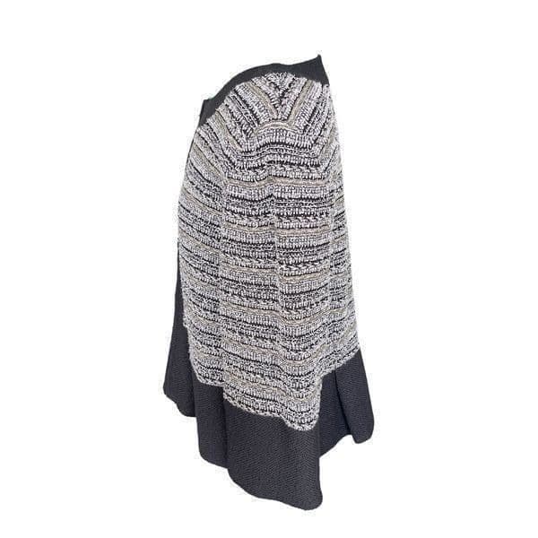 NWOT ST. JOHN BLACK LABEL Black and White Knit Full Zip Wool Blend Tweed Pleated - Thumbnail 2