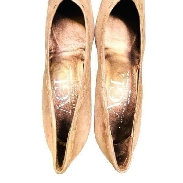 EUC Attilio Giusti Leombruni AGL Suede Leather Pumps Heels Size 38 1/2 UK 8 US - Thumbnail 8