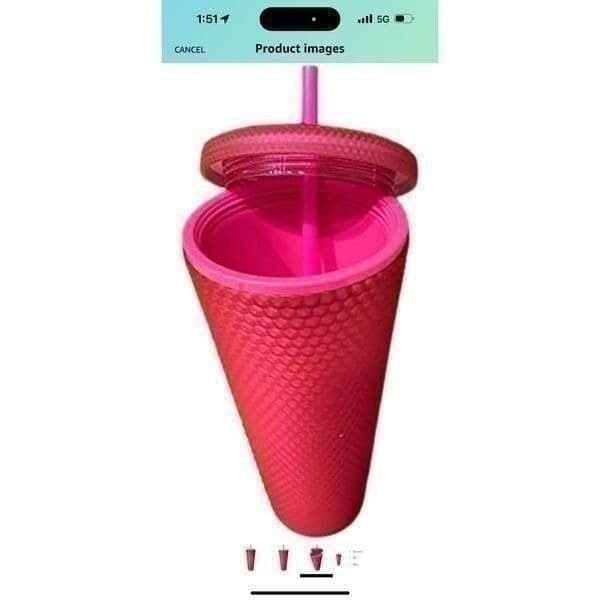 Starbucks 2023 Spring Pink Jelly Studded Venti 24oz Tumbler To Go Coffee Tea Cup - Thumbnail 2