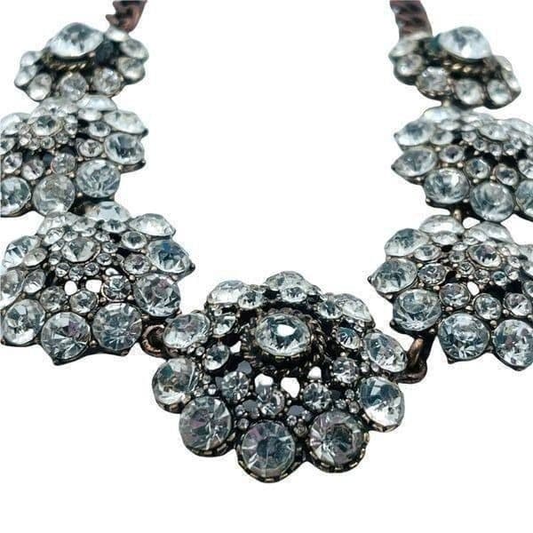 Vintage Crystal Statement Necklace; 18”; Possibly J. Crew - Thumbnail 4