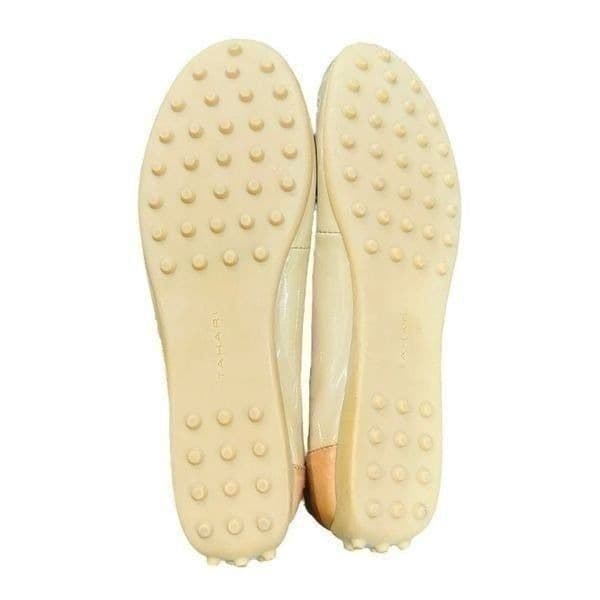 TAHARI Sonya NWOT Tan Beige Patent Leather Flats Loafers Size 8.5 - Thumbnail 6
