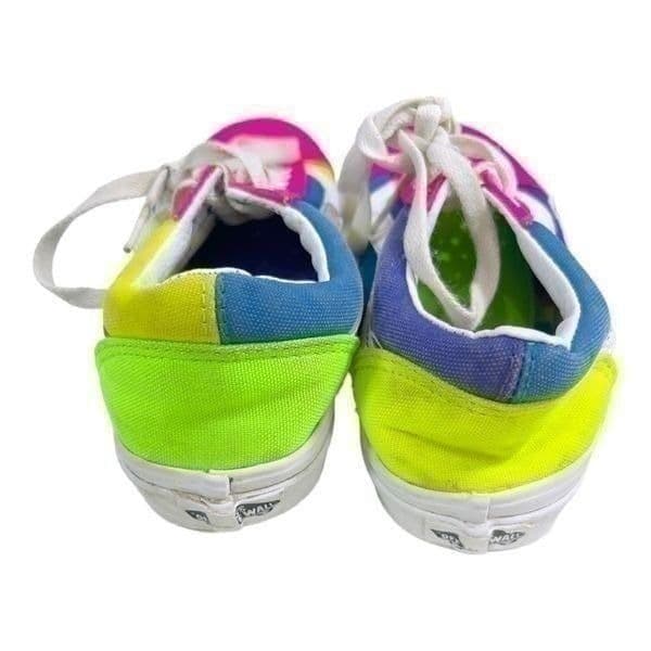 Vans Old Skool Neon Multicolor Low Top Skate Sneakers Size Mens 5.5/Womens 7 - Thumbnail 5
