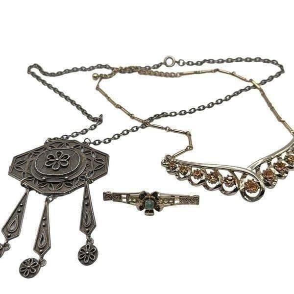 CORO Vintage Bundle Jewelry Lot of Signed Coro Necklaces and Coro Brooch - Image 1