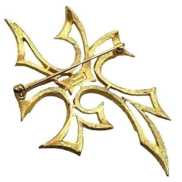 TRIFARI Vintage Gold Plated Necklace and Brooch Lot Bundle of Signed Crown Trifa - Thumbnail 6