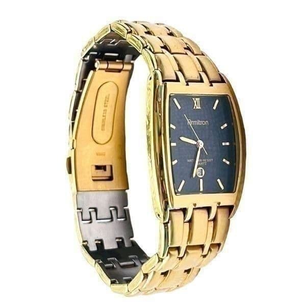 Armitron Unisex Goldtone Black Dial Analog Watch - Image 1