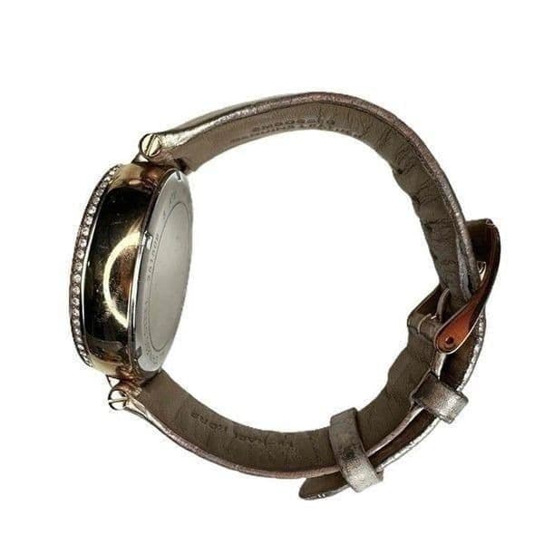 Michael Kors MK Watch Rose Gold Rhinestone CZ Chronograph Leather New Battery - Thumbnail 12