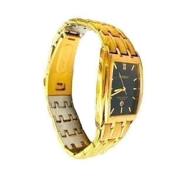 Armitron Unisex Goldtone Black Dial Analog Watch - Thumbnail 6