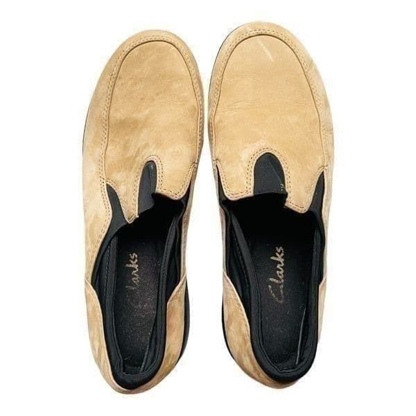 CLARKS SILLIAN Tan Beige Leather Slip On Comfort Shoes Loafers NWOT Size 6 1/2 - Thumbnail 4