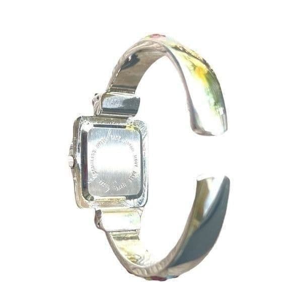 Persona Multi-Color Jewel Rhinestone Hinged Cuff Bracelet Ladies Watch - Thumbnail 8