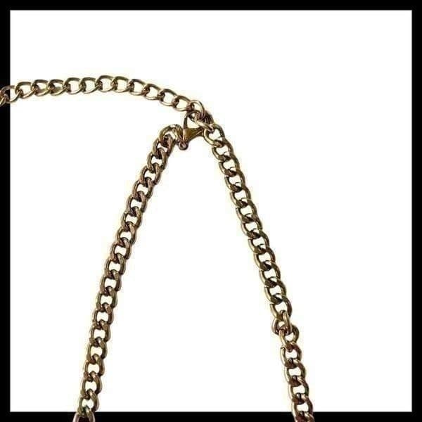 3D Goldtone Floral & Rhinestone Statement Necklace - Thumbnail 7